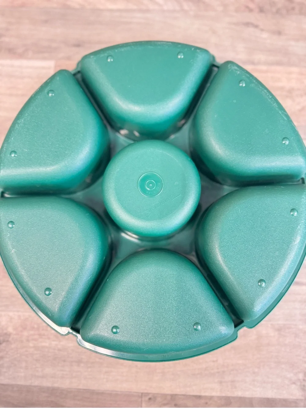 Tupperware‎ 1665 Hunter Green Divided Serving Tray Vintage 7 Section
